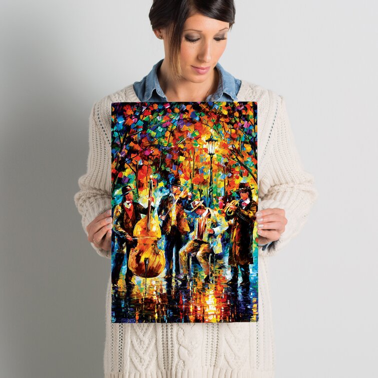 Ebern Designs Glowing Music by Leonid Afremov Gallery-Wrapped Canvas ...