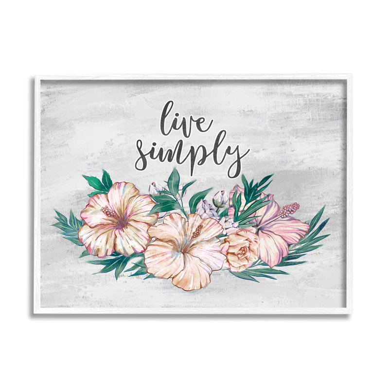 «Live Simply Rustic Chic Pink Calligraphy» par Ziwei Li - impression, H 11 po x l 14 po x P 1,5 po