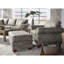 Chaise grise en similicuir gris avec magnifique coussin de dossier dans des matériaux de qualité