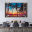 Window To Colourful Beach Wall Art Multi Piece Canvas Print-1379288190