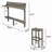 3-Piece Balcony Bar Set With Bottom Shelf Table And 2 Stools
