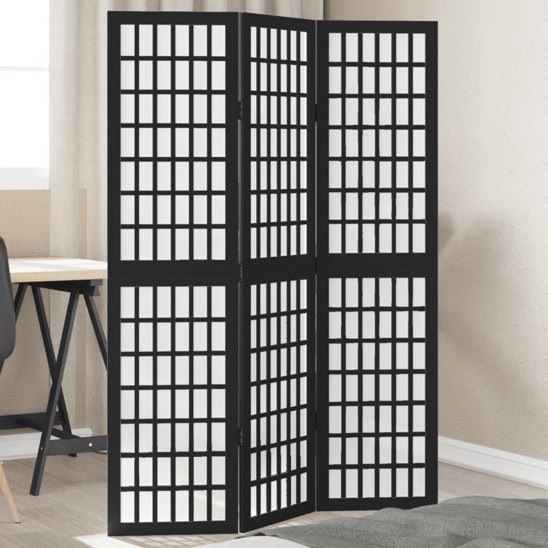Folding Room Divider, 160cm H x 110cm W x 1.6cm D, Black