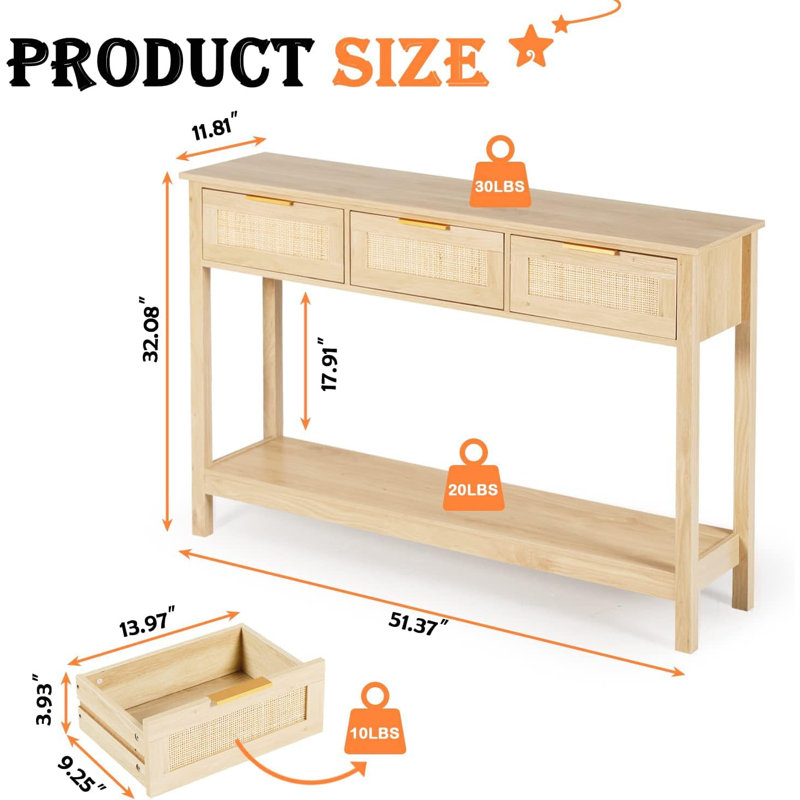 Alvene 51.4'' Console Table