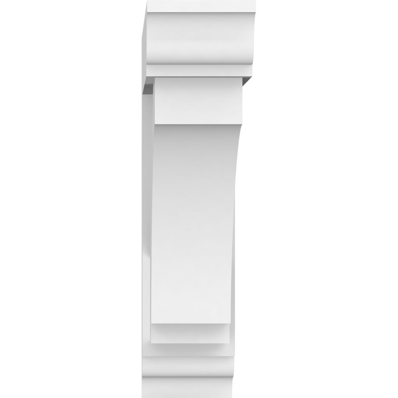 Standard Imperial Architectural Grade PVC Bracket With Traditional Ends, 12" H x 3" W x 12" D