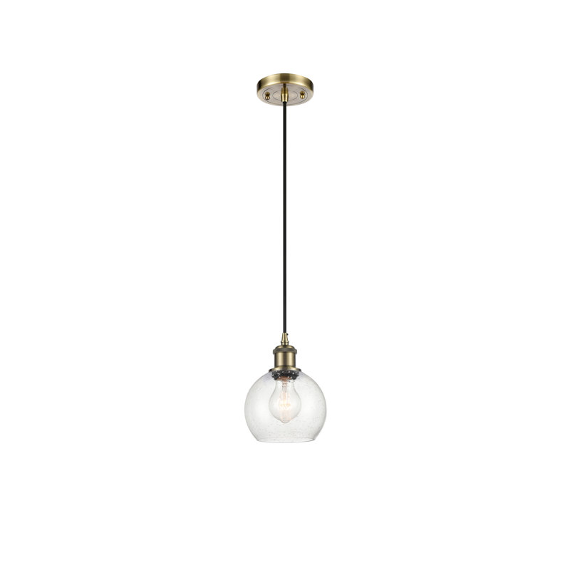 Luminaire suspendu sphérique 1 lumière Roxane, Laiton antique, DEL