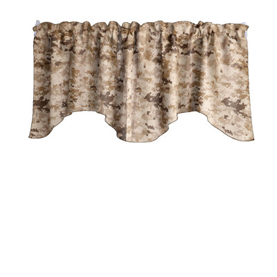 Cotton Blend Camouflage Scalloped Window Valance
