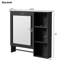 Armoire de rangement murale pour salle de bain, armoires à pharmacie avec grande porte miroir, tablettes réglables et trois niveaux de rangement ouverts (meuble-lavabo non inclus)
