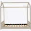 Lit double en velours pour lit double en bois beige