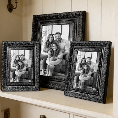 Cadre photo 3 pièces 5 po x 7 po noir chaleureux pour galerie