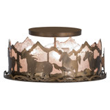 Rustic Lodge 4 - Light Semi Flush Mount