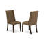L'ensemble de 3 tables de salle à manger modernes comprend une table carrée en bois et 2 chaises rembourrées en tissu de lin brun, acajou-1111903903-1111903902-1111947598