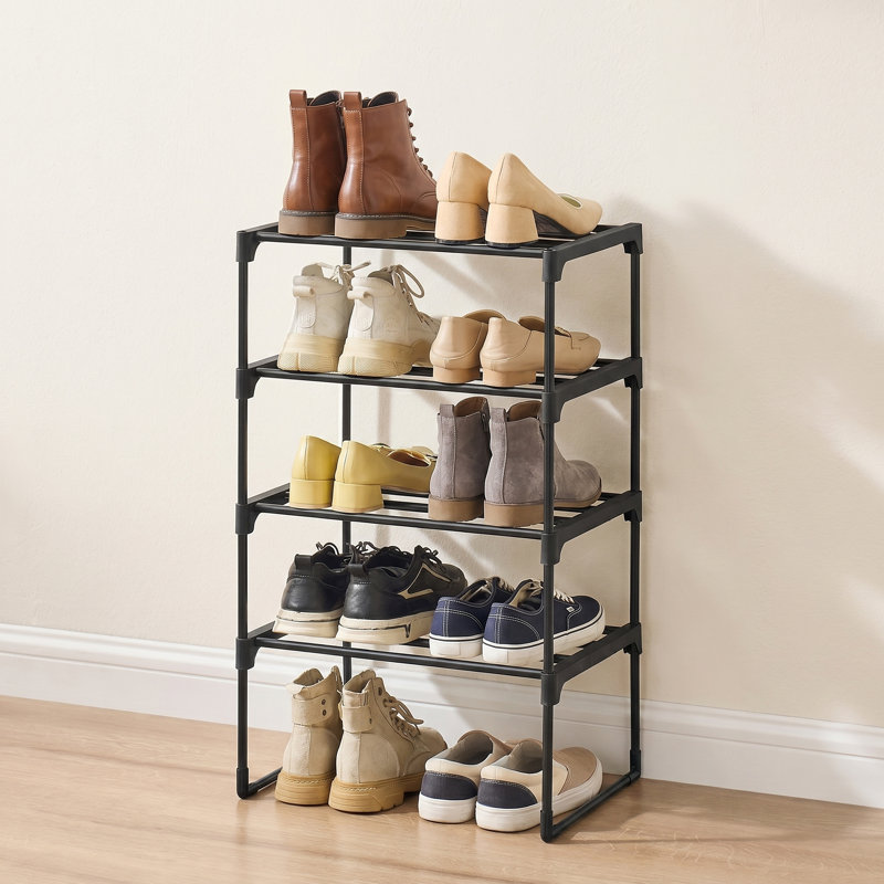 Shoe Rack, Shoe Storage Organizer, Metal Shoe Shelf, Stackable For Closet, Entryway, Bedroom,, 16.9'' H x 7.1'' W x 3.3'' D