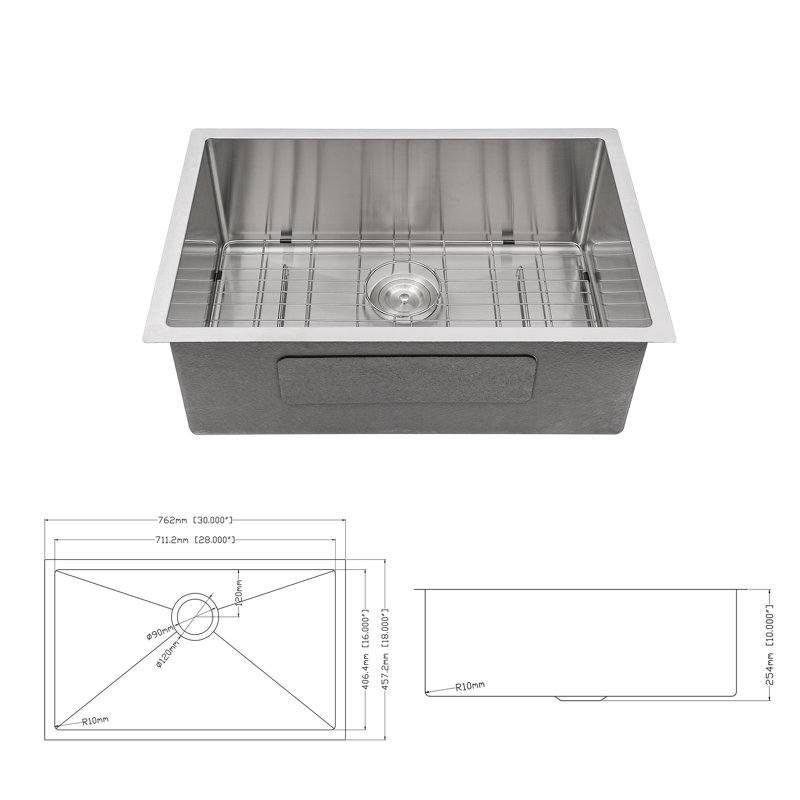 Évier de cuisine de ferme 30 po avec accessoires L 30 po x l 18 po