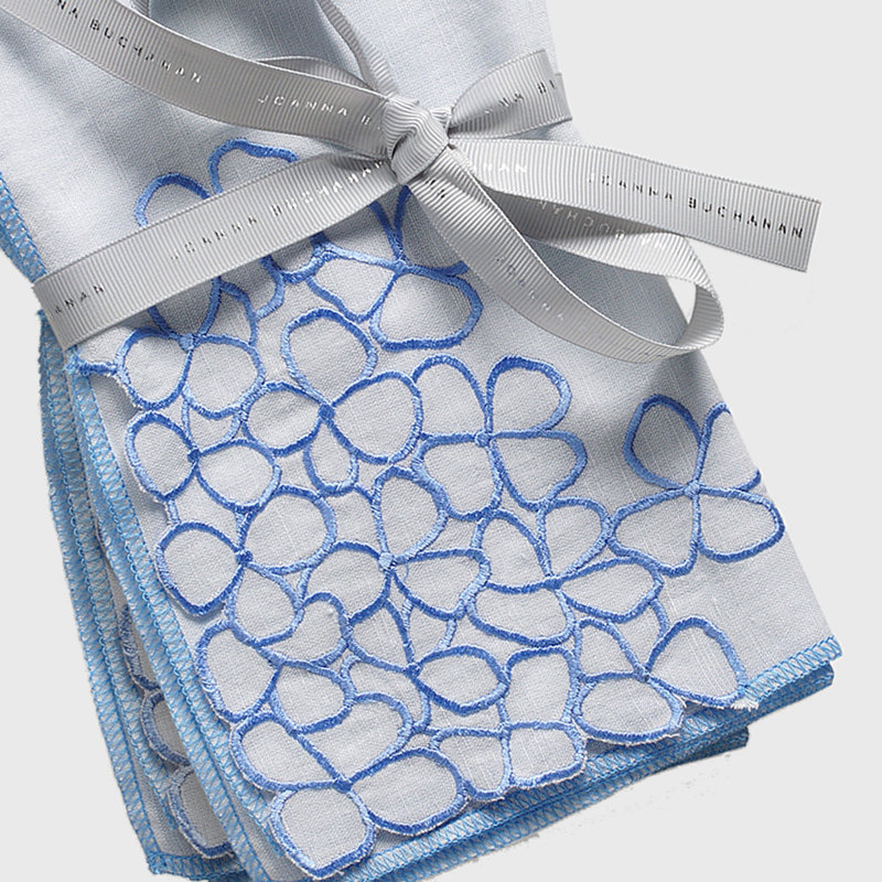 Linen Square Napkins, Blue