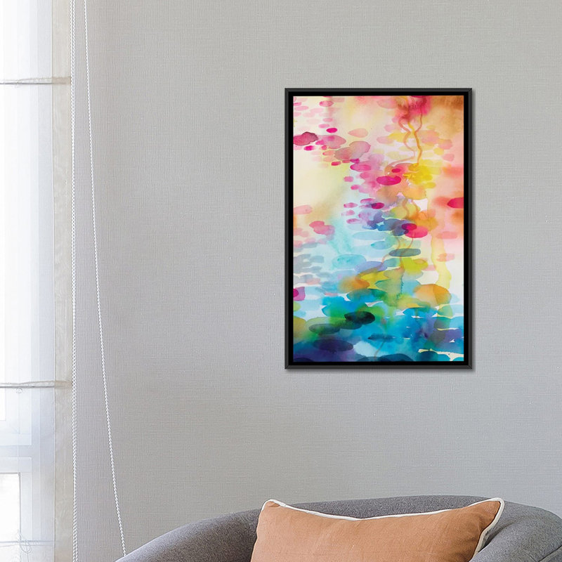 « réflexions sur l’eau ii », impression sur toile, H 26 po x l 18 po x P 1,5 po, Toile avec cadre noir, Pas de tapis
