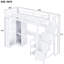 Lit mezzanine simple avec structure en métal, tablette à 5 couches, ports et garde-robe - blanc pour garde-robe pratique-2080149794