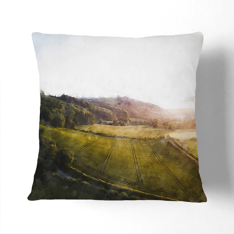 Didling Countryside in West Sussex Scatter Cushion, 55cm H x 55cm W x 20cm D, Black
