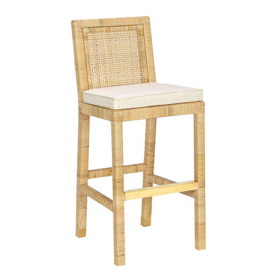Amara Cream Linen Dining Stool