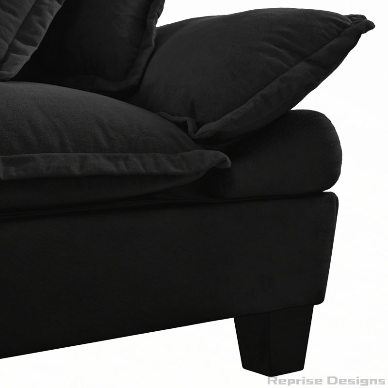 Canapé modulaire modulaire, canapé en U en forme de nuage avec conception de voilier, canapé en chenille confortable à 6 places avec repose-pieds mobile pour le salon