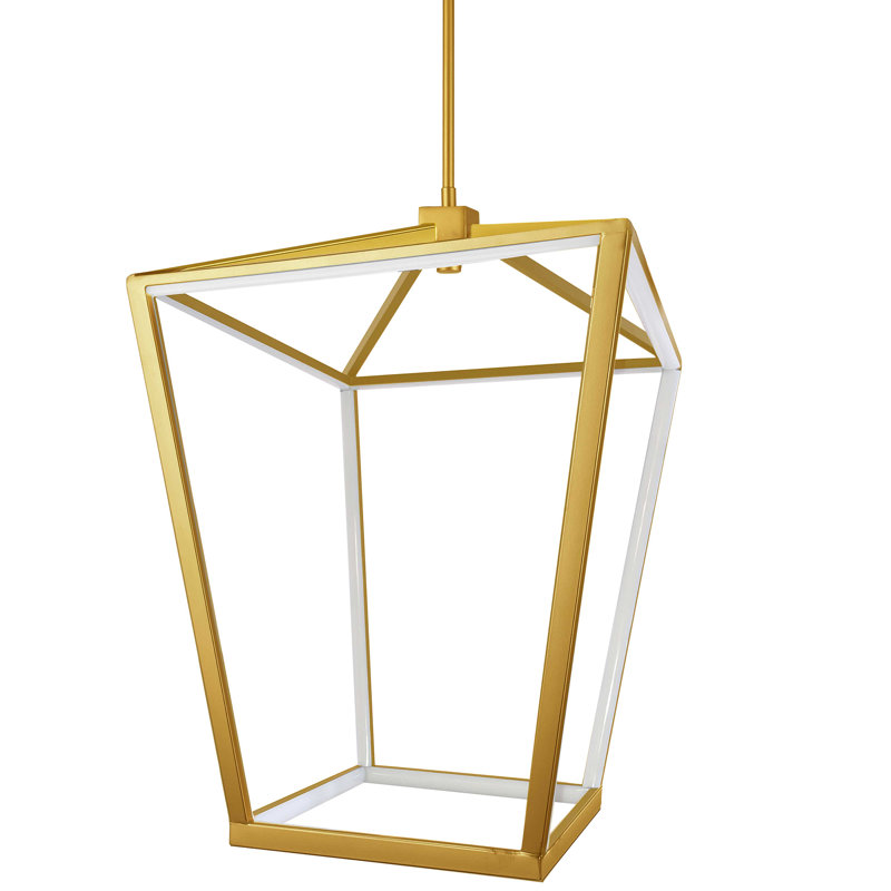 Lustre géométrique à 12 lumières Wampsville, Laiton vieilli