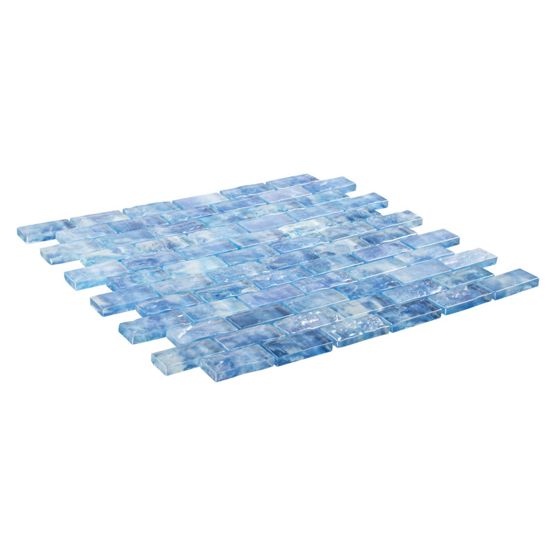 Dosseret de cuisine en mosaïque à joint en brique de verre 1 po x 2 po Zalo, salle de bain, douche, piscine, mur et carrelage
