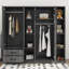 Armoire moderne à 6 portes avec tablettes et tiroirs-446411078