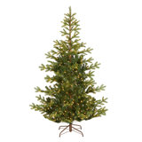 Norwegian Feel Real Hinged 7.5' Green Spruce Artificial Christmas Tree with 750 Clear Lights with Stand
