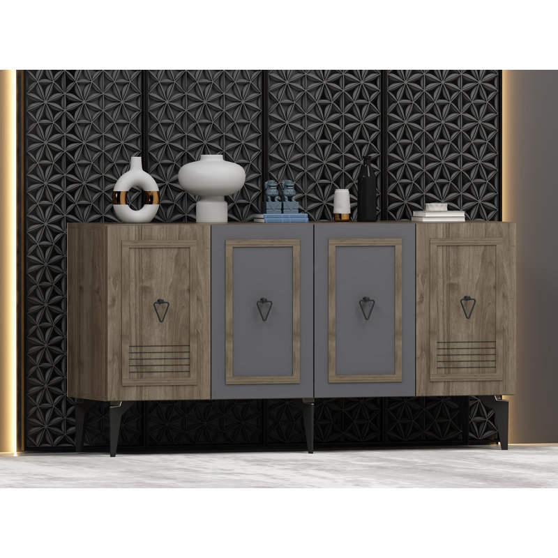 Abreha 150cm Sideboard, Brown/Grey