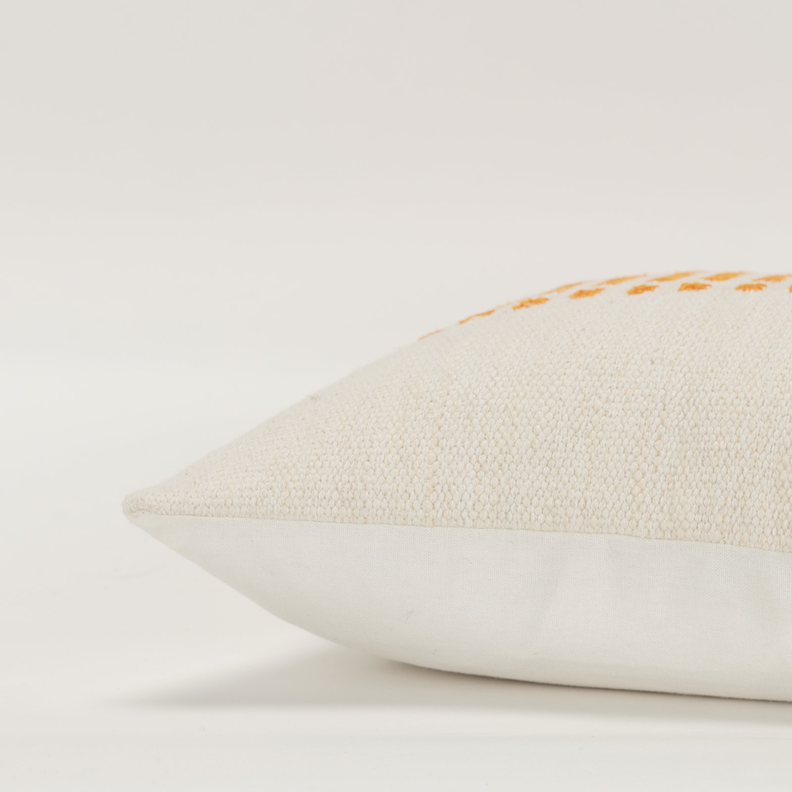 Carlus Striped Cotton Lumbar Throw Pillow, Natural/Orange