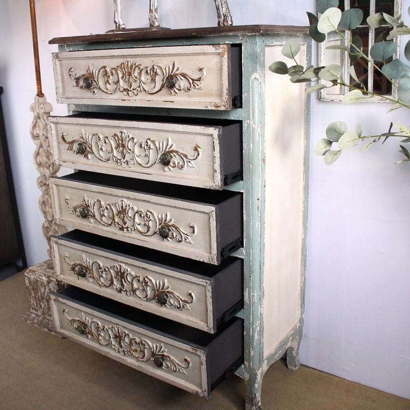 Commode d'entrée vintage en bois massif français