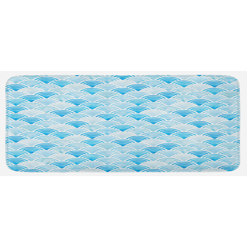 Tapis de cuisine bleu océan