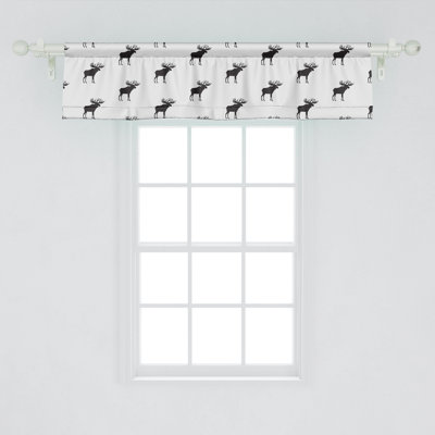 Ambesonne Animals Valance Pack of 2 Elks Deers Along Antlers 54" Dark Blue Grey Coconut