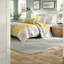 Ensembles de literie en coton jaune et gris, motif floral réversible, double / grand pour le confort de la maison