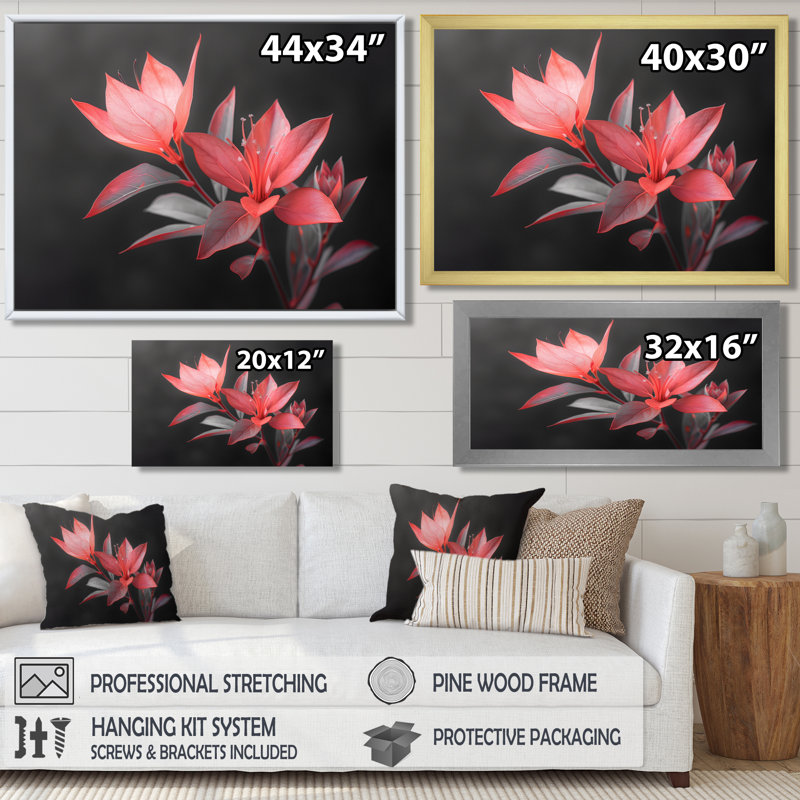 Palmea - Hibiscus Wall Art Print, Wrapped Canvas, 28" H x 60" W