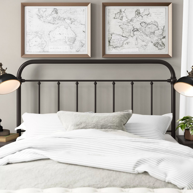 Ramon Steel Slat Headboard, Full/Queen, Dark Bronze