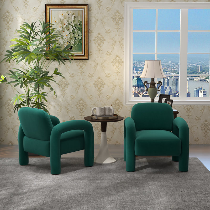 Iryanna Velvet Armchair, Dark Green Velvet, 2