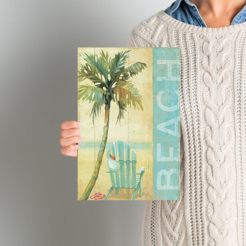 Ocean beach i, reproduction d’art sur toile tendue, H 12 po x l 8 po x P 0,75 po
