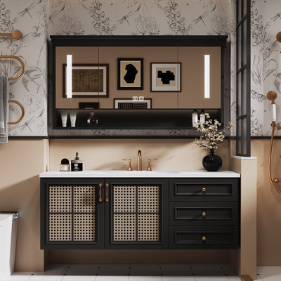 Vintage medieval-style bathroom cabinet