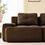 Canapé d'angle modulaire 4 places en velours côtelé de 153 pouces avec assise profonde, design ergonomique, aucun assemblage requis pour le salon, couleur marron à boucle, passepoil nacré.