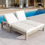 Chaise longue pour 2 personnes en bois massif avec dossier réglable à 5 positions-1793093192