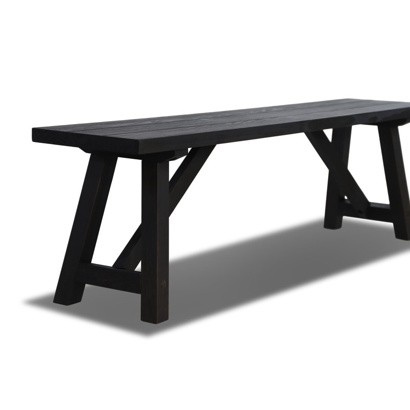 Cascais Dining Bench with Farmhouse Base, Black Oak