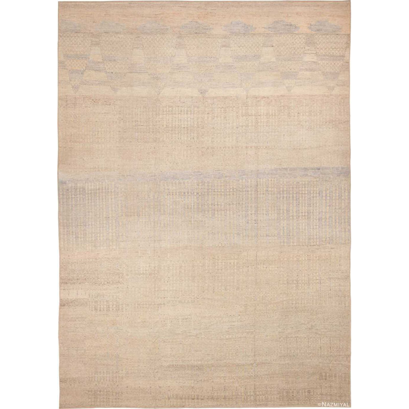 Tapis marocain surdimensionné crème moderne