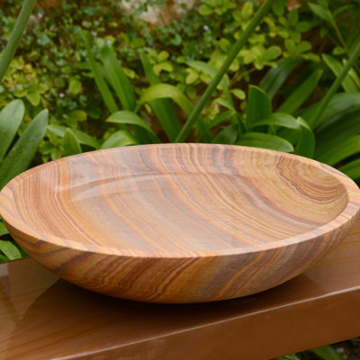 Ensley Natural Stone Birdbath
