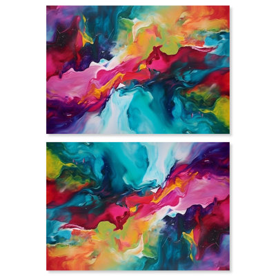 Colorful Galaxy Set Canvas Colorful Urban Art by Art Remedy