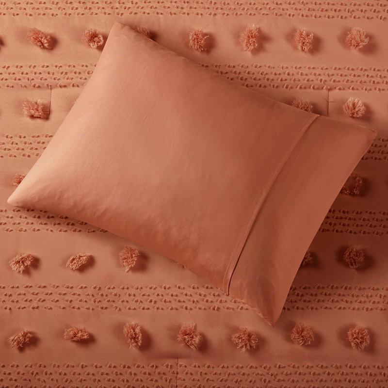 Édredon très grand / très grand - Tissu de literie de couleur rouille avec détails confortables, Rouille