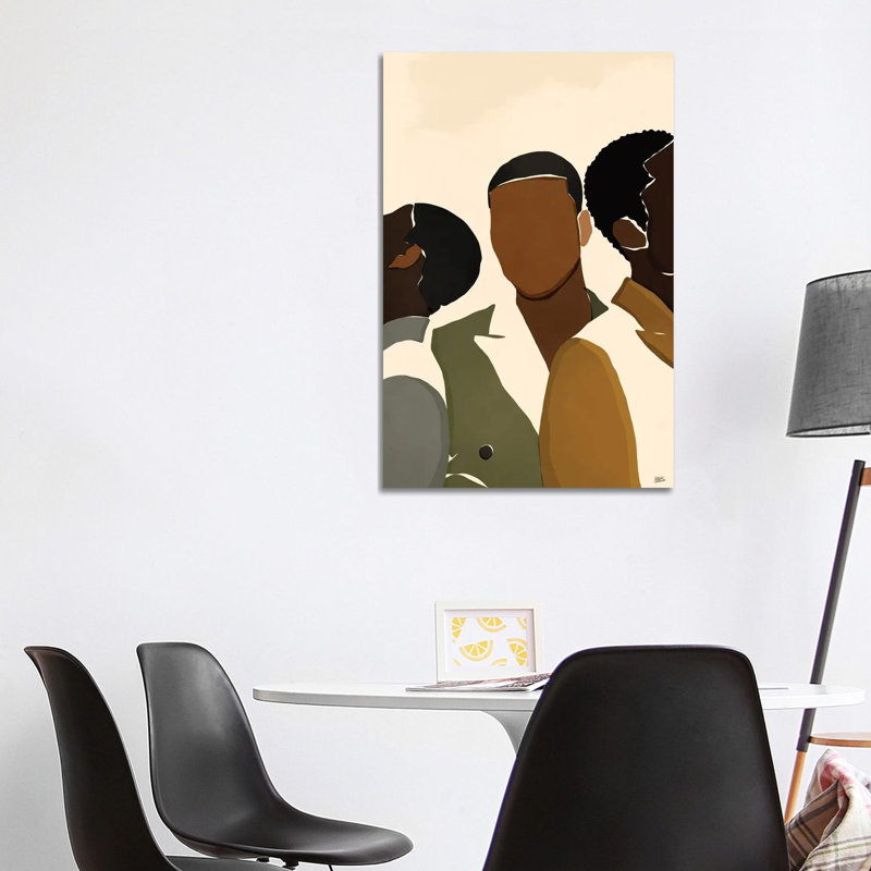 Impression d’art graphique, "Brothers" par Brie Nicole, H 26 po x l 18 po x 1,5 po, Toile tendue, Pas de tapis