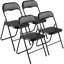 Ensemble de 4 chaises d'appoint pliantes portatives en cuir avec coussin rembourré