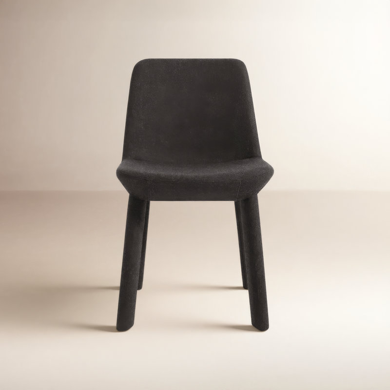 Neat 18'' H Upholstered Metal Side Chair, Vesper Charcoal
