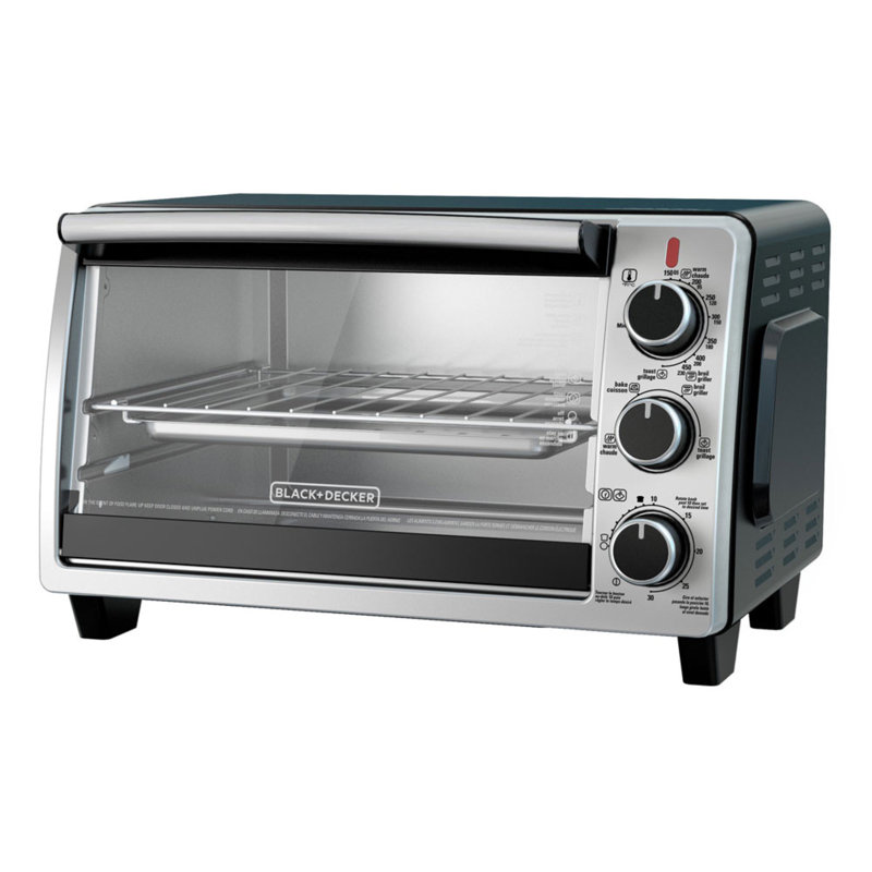 BLACK+DECKER 6-Slice Stainless Steel/Black Convection Countertop Toaster Oven