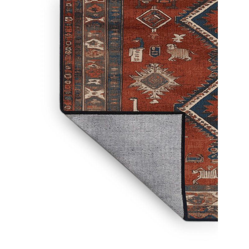 Tapis brun lavable à la machine, Rond 7 pi